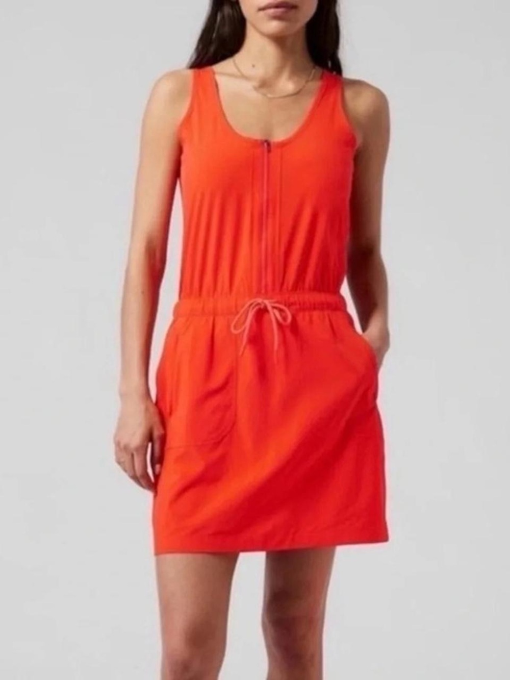 Athleta Expedition Dress with built in Shorts Orange Sz 6